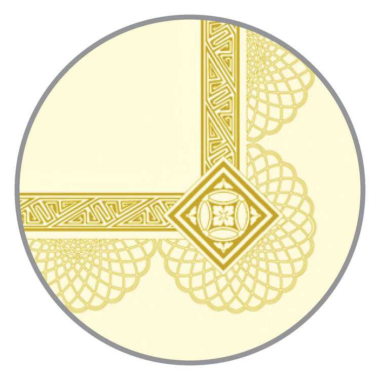 Premium Certificates, 8.5 x 11, Ivory/Gold with Spiro Gold Foil Border,15/Pack