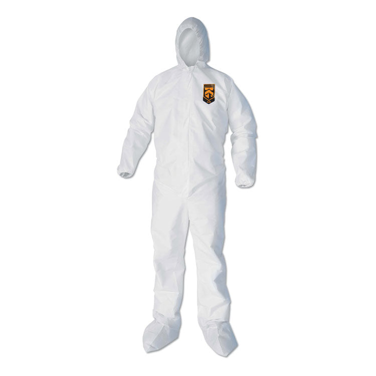 A40 Elastic-Cuff, Ankle, Hood and Boot Coveralls, 3X-Large, White, 25/Carton