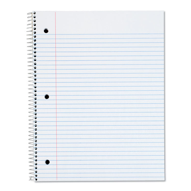 Coil-Lock Wirebound Notebooks, 3-Hole Punched, 1-Subject, Medium/College Rule, Randomly Assorted Covers, (70) 10.5 x 8 Sheets