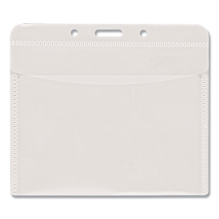 PVC-Free Badge Holders, Horizontal, Clear 4.5" x 4" Holder, 4.13" x 3.25" Insert, 50/Pack