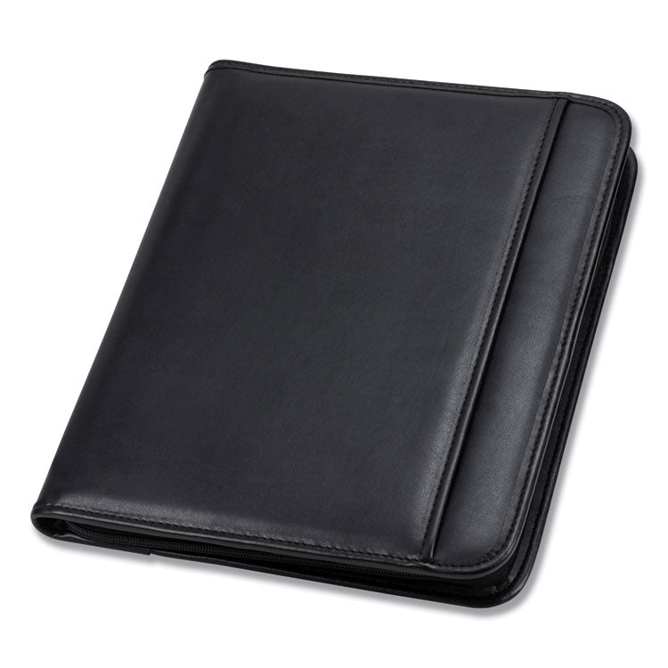 Professional Zippered Pad Holder, Pockets/Slots, Writing Pad, Black