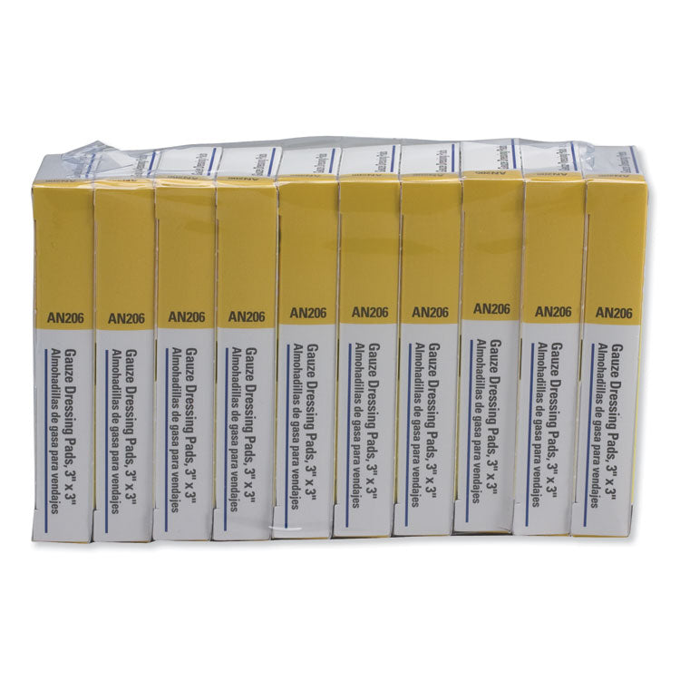 Refill Gauze Pads for Ansi-Compliant First Aid Kits/Cabinets, Sterile, 3 x 3, 40/Pack