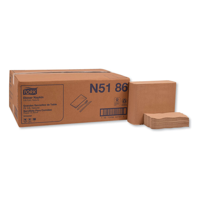 Universal One-Ply Dinner Napkins, 1-Ply, 15  x 17 , Natural, 250/Pack, 12PK/CT