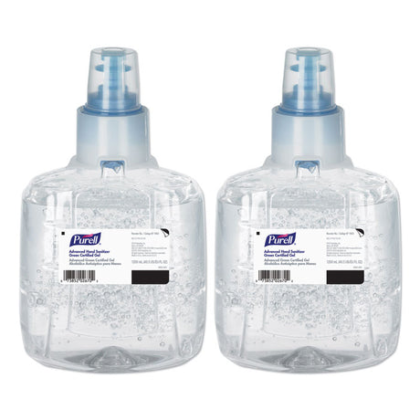 Advanced Hand Sanitizer Green Certified Gel Refill, For LTX-12 Dispensers, 1,200 mL, Fragrance-Free, 2/Carton