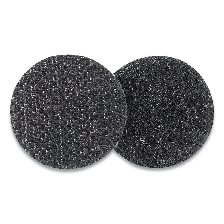 Sticky-Back Fasteners, Removable Adhesive, 0.75" dia, Black, 200/Box