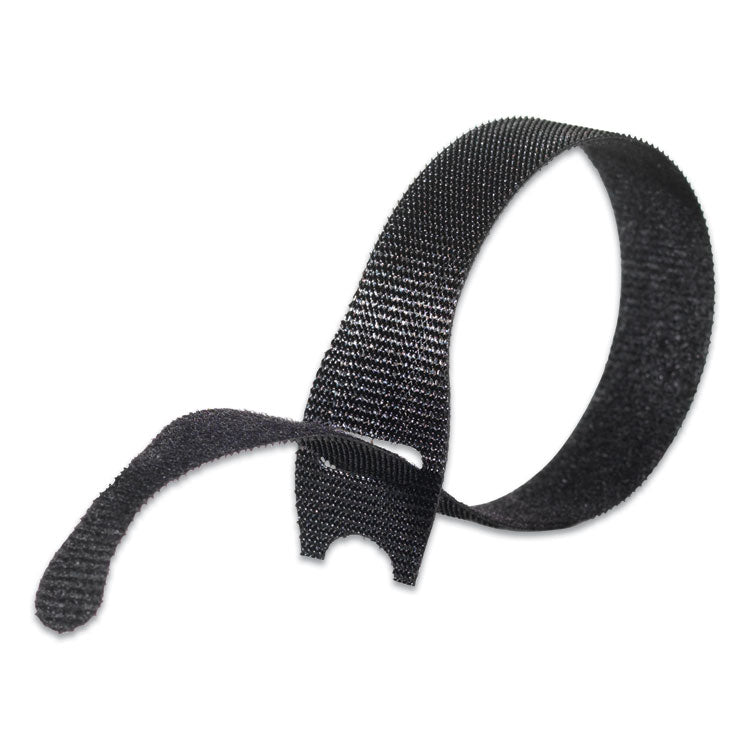ONE-WRAP Pre-Cut Thin Ties, 0.5" x 8", Black/Gray, 50/Pack