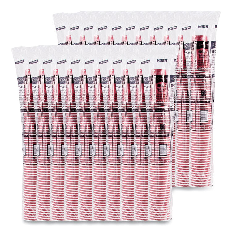 Paper Hot Drink Cups in Bistro Design, 16 oz, Maroon, 1,000/Carton