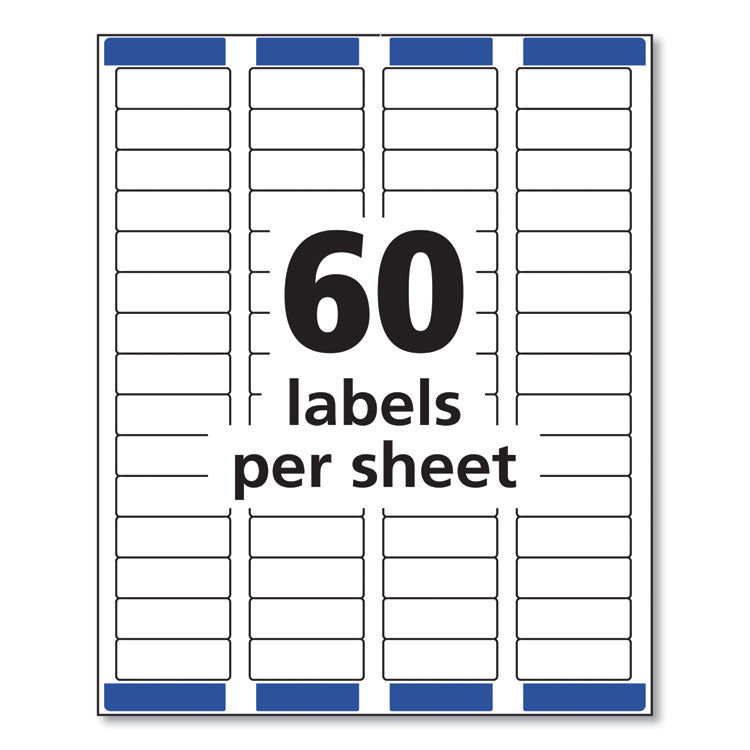 Easy Peel White Address Labels w/ Sure Feed Technology, Laser Printers, 0.66 x 1.75, White, 60/Sheet, 25 Sheets/Pack