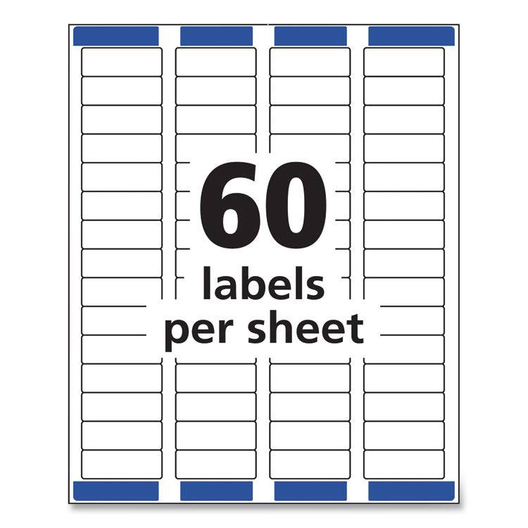Easy Peel White Address Labels w/ Sure Feed Technology, Inkjet Printers, 0.66 x 1.75, White, 60/Sheet, 25 Sheets/Pack