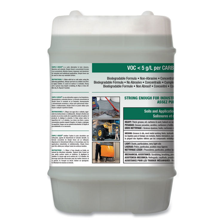 Industrial Cleaner and Degreaser, Concentrated, 5 gal, Pail