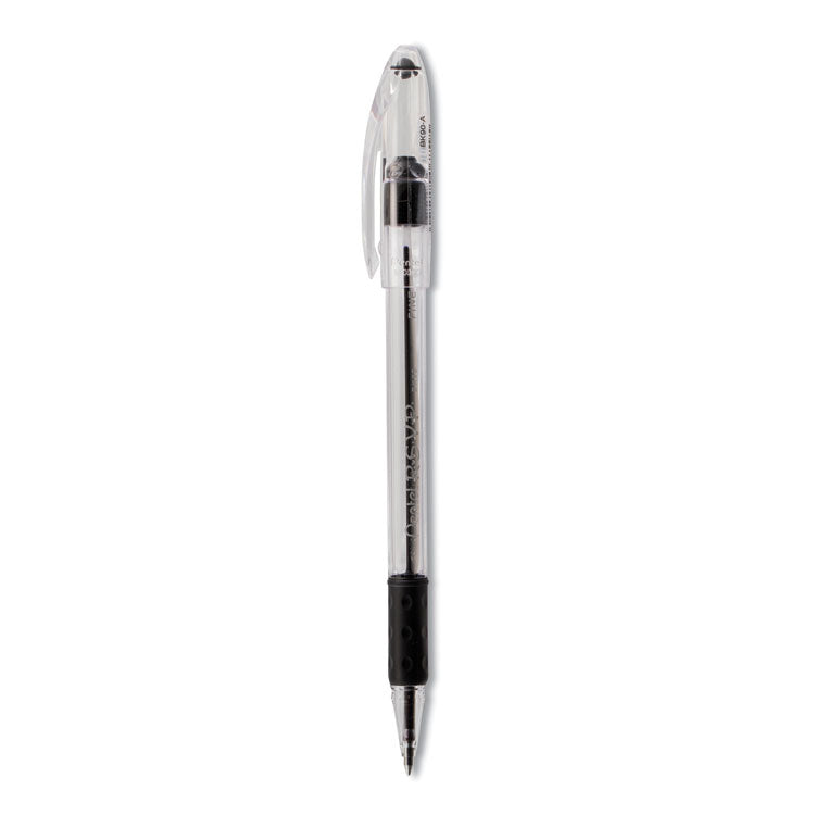 R.S.V.P. Ballpoint Pen, Stick, Fine 0.7 mm, Black Ink, Clear/Black Barrel, Dozen
