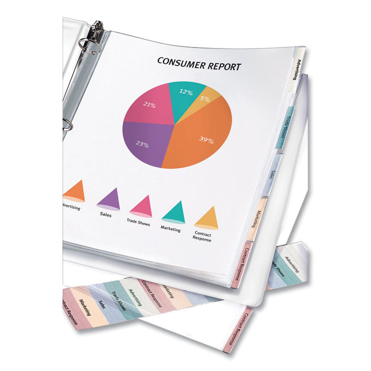 Protect 'n Tab Top-Load Clear Sheet Protectors w/Five Tabs, Letter