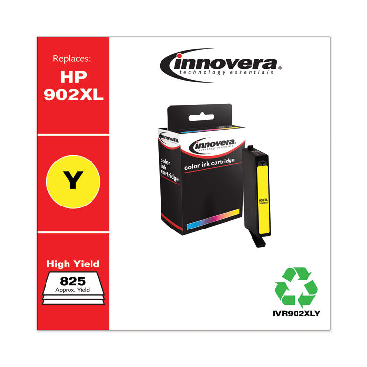 Remanufactured Yellow High-Yield Ink, Replacement for 902XL (T6M10AN), 825 Page-Yield