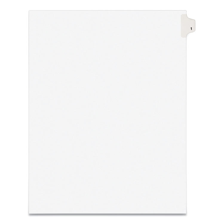 Preprinted Legal Exhibit Side Tab Index Dividers, Avery Style, 10-Tab, 1, 11 x 8.5, White, 25/Pack