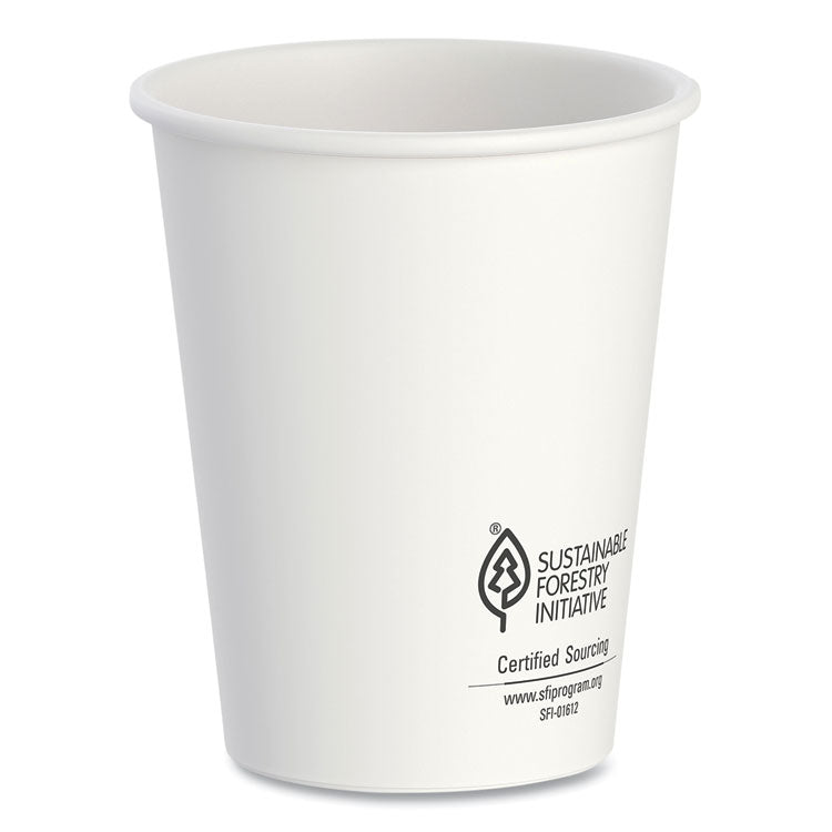 Thermoguard Insulated Paper Hot Cups, 8 oz, White Sustainable Forest Design, 1,000/Carton