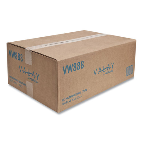 Valay Proprietary Roll Towels, 1-Ply, 8" x 800 ft, White, 6 Rolls/Carton