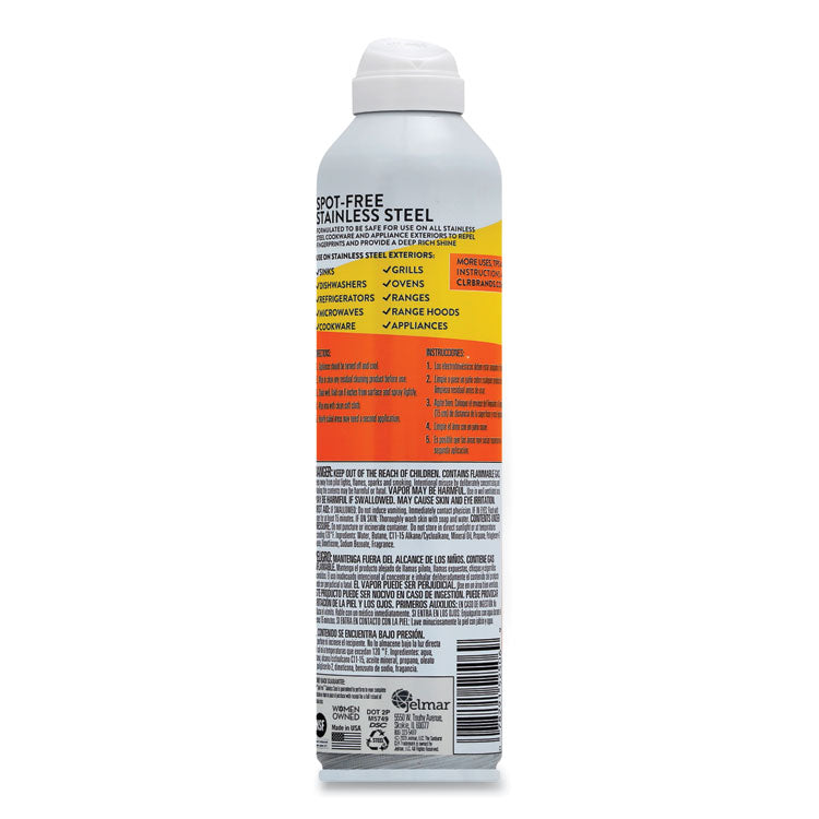 Spot-Free Stainless Steel Cleaner, Citrus, 12 oz Can, 6/Carton