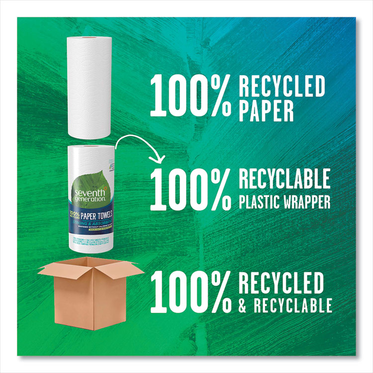 100% Recycled Paper Kitchen Towel Rolls, 2-Ply, 11 x 5.4, 156 Sheets/Roll, 24 Rolls/Carton
