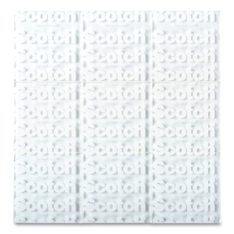 Restickable Mounting Tabs, Removable, Repositionable, Holds Up to 1 lb (4 Tabs), 1 x 1, Clear, 18/Pack