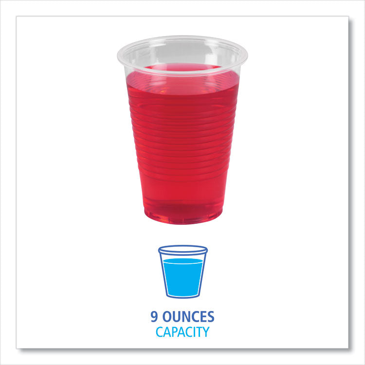 Translucent Plastic Cold Cups, 9 oz, Polypropylene, 100 Cups/Sleeve, 25 Sleeves/Carton