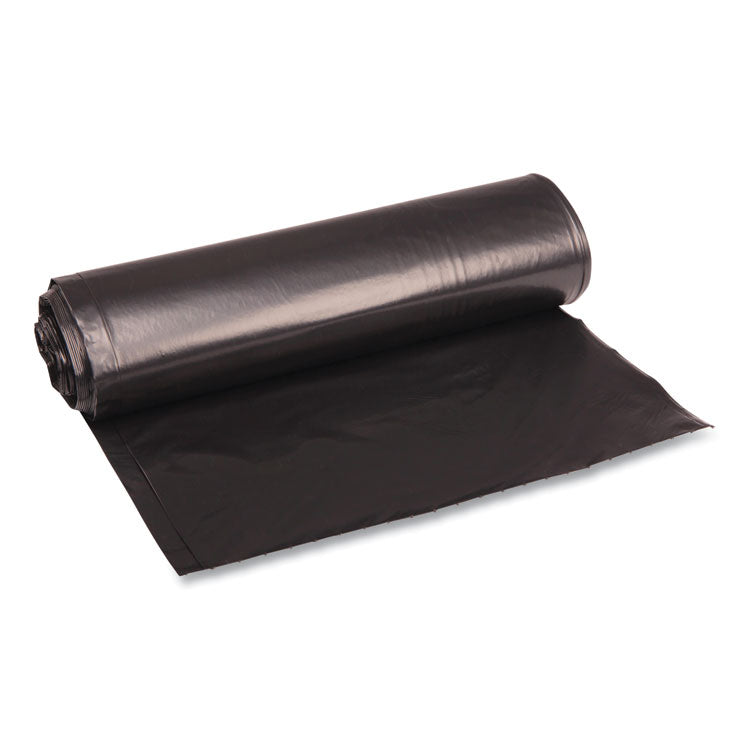 Recycled Low-Density Polyethylene Can Liners, 33 gal, 1.2 mil, 33 x 39 , Black, Perforated, 10 Bags/Roll, 10 Rolls/Carton