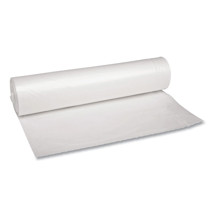 Recycled Low-Density Polyethylene Can Liners, 45 gal, 1.1 mil, 40 x 46 , Clear, Perforated, 10 Bags/Roll, 10 Rolls/Carton