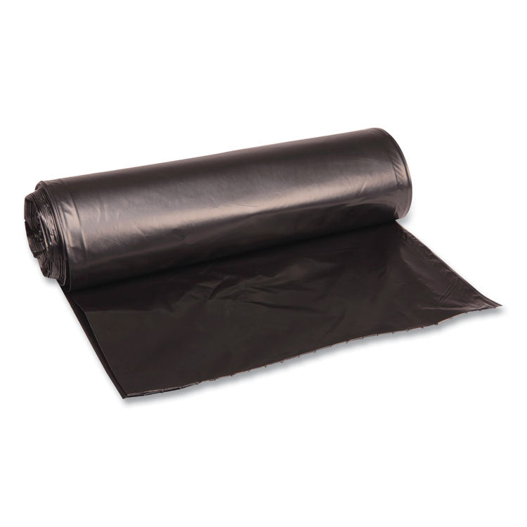 Recycled Low-Density Polyethylene Can Liners, 33 gal, 1.6 mil, 33 x 39 , Black, Perforated, 10 Bags/Roll, 10 Rolls/Carton