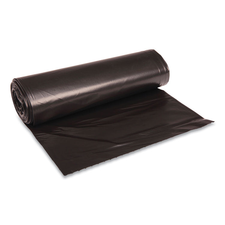 Recycled Low-Density Polyethylene Can Liners, 45 gal, 1.6 mil, 40 x 46 , Black, Perforated, 10 Bags/Roll, 10 Rolls/Carton