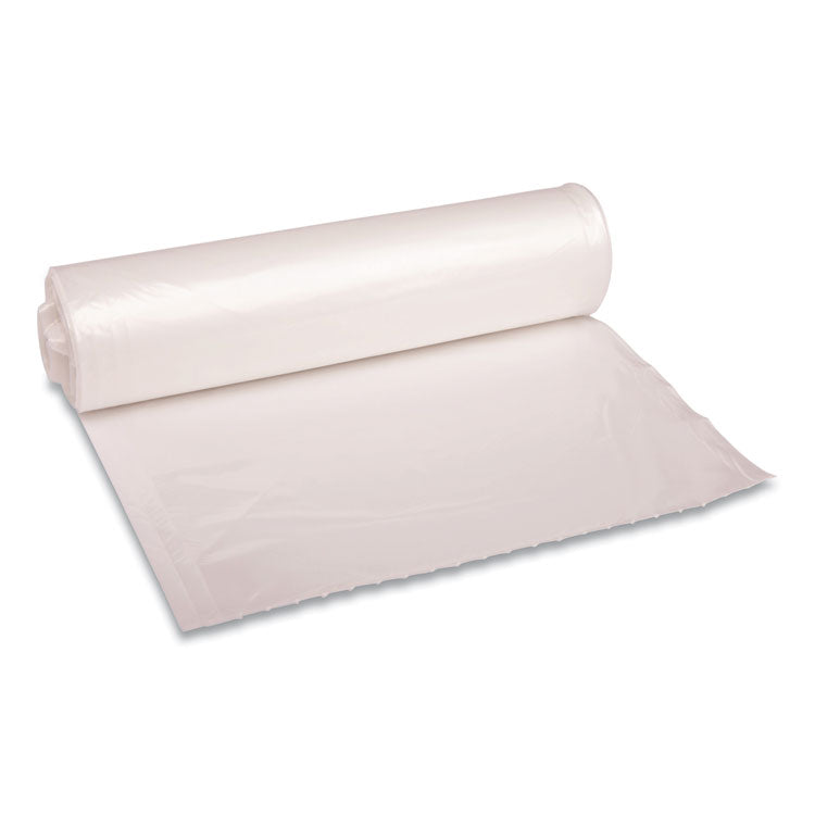 Recycled Low-Density Polyethylene Can Liners, 33 gal, 1.1 mil, 33 x 39 , Clear, Perforated, 10 Bags/Roll, 10 Rolls/Carton