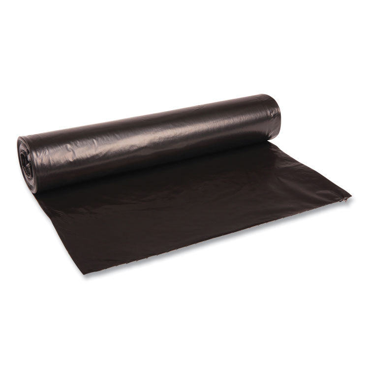 Recycled Low-Density Polyethylene Can Liners, 45 gal, 1.2 mil, 40 x 46 , Black, Perforated, 10 Bags/Roll, 10 Rolls/Carton