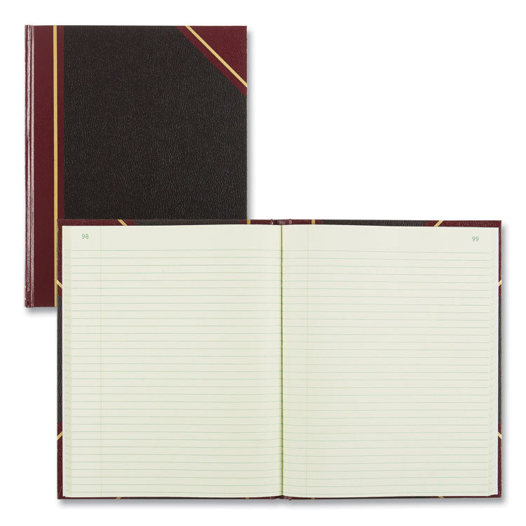 Texthide Eye-Ease Record Book, Black/Burgundy/Gold Cover, 10.38 x 8.38 Sheets, 150 Sheets/Book