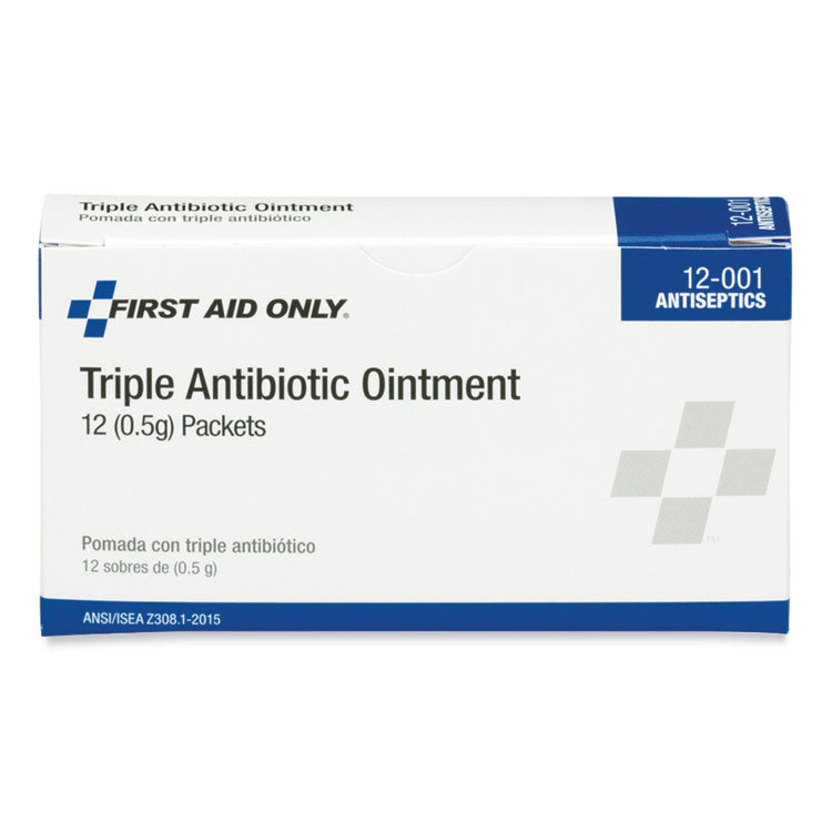 First Aid Kit Refill Triple Antibiotic Ointment, Packet, 12/Box
