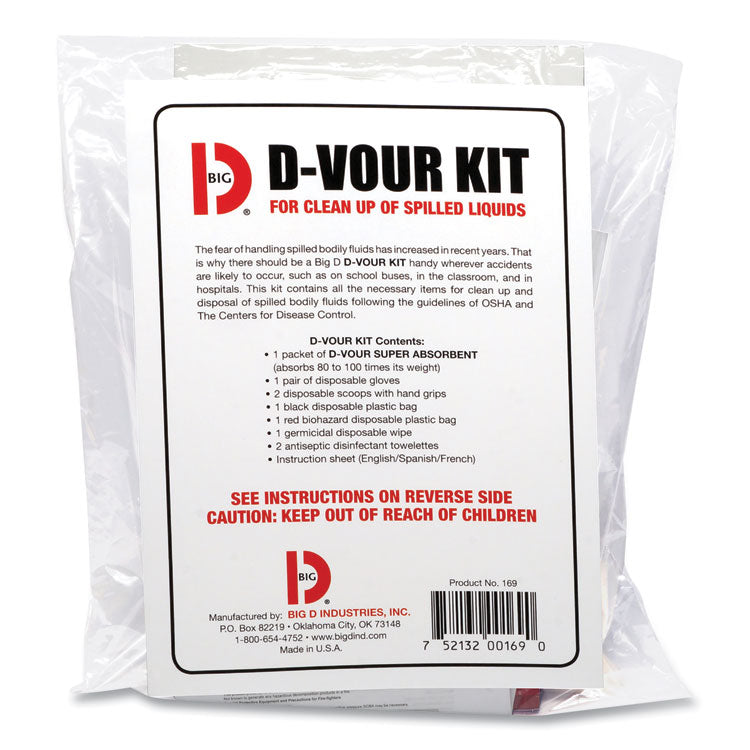 D vour Clean-up Kit, Powder, All Inclusive Kit, 6/Carton