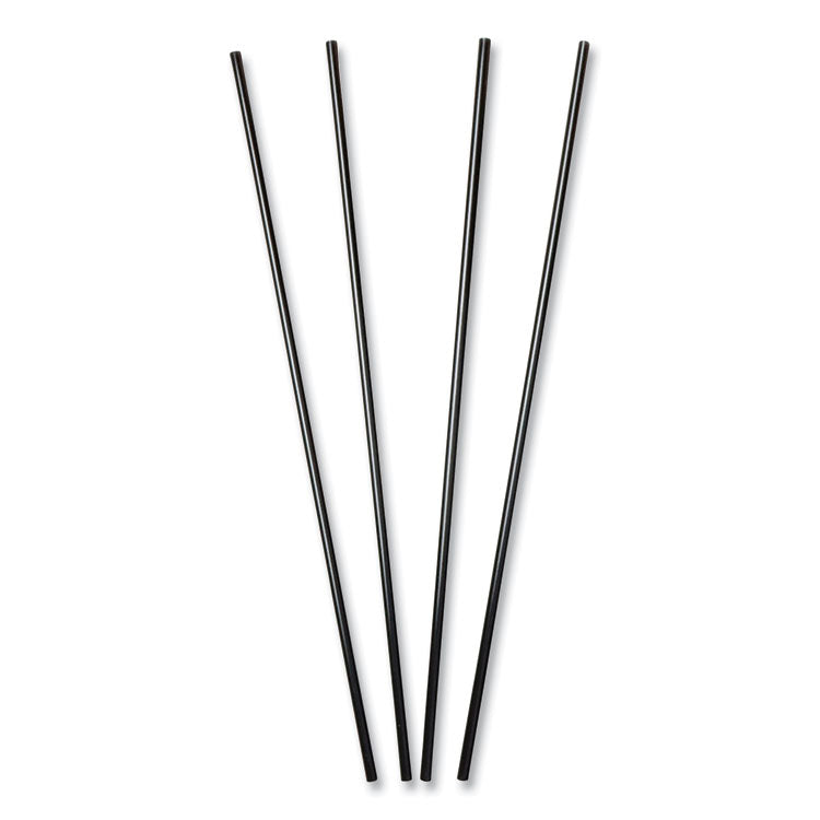 Sip Straws, 7.5", Plastic, Black, 10,000/Carton