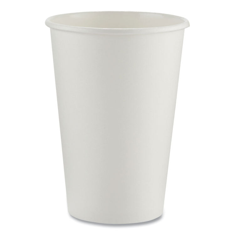 Paper Hot Cups, 16 oz, White, 50/Sleeve, 20 Sleeves/Carton