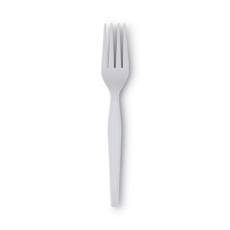 Plastic Cutlery, Heavyweight Forks, White, 100/Box