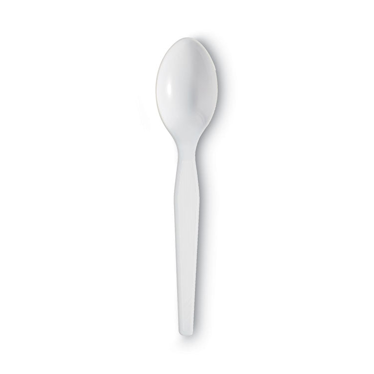 Plastic Cutlery, Heavyweight Teaspoons, White, 100/Box