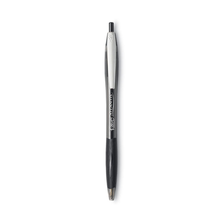 GLIDE Ballpoint Pen, Retractable, Medium 1 mm, Black Ink, Smoke/Black Barrel, Dozen