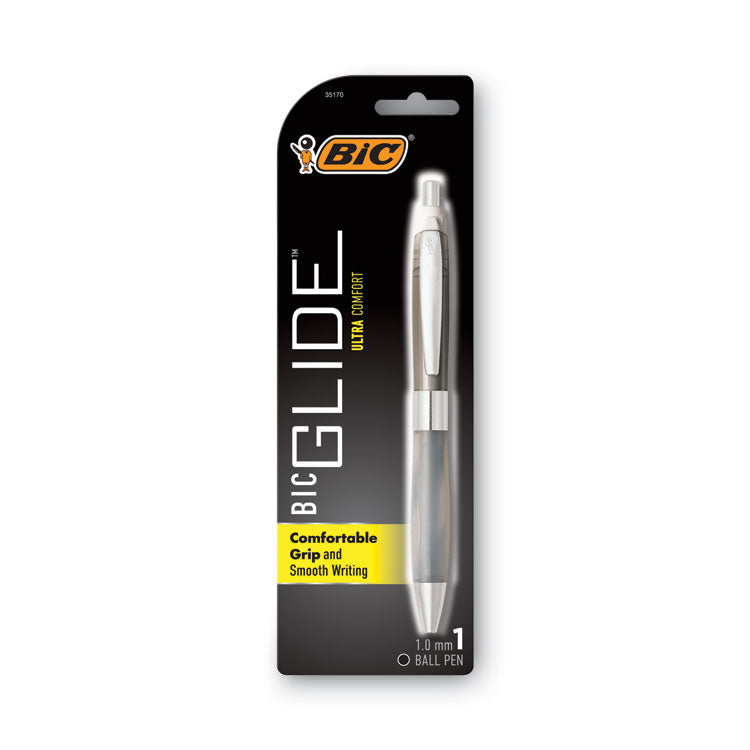 GLIDE Bold Ballpoint Pen, Retractable, Bold 1.6 mm, Blue Ink, Translucent Blue Barrel, Dozen