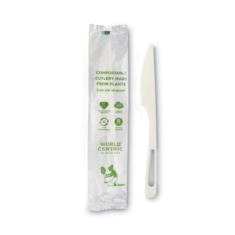 TPLA Compostable Cutlery, Knife, 6.7 , White, 750/Carton