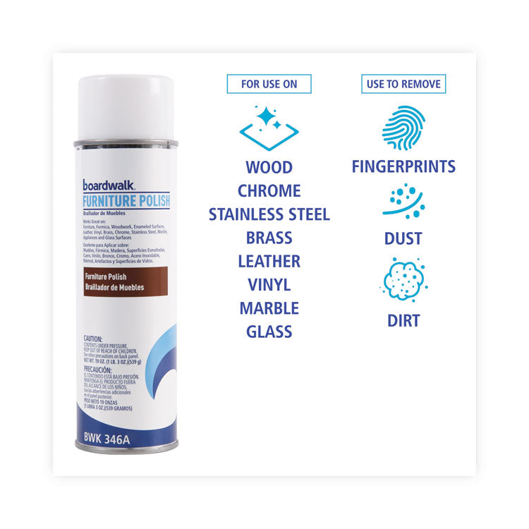 Furniture Polish, Lemon, 19 oz Aerosol Spray