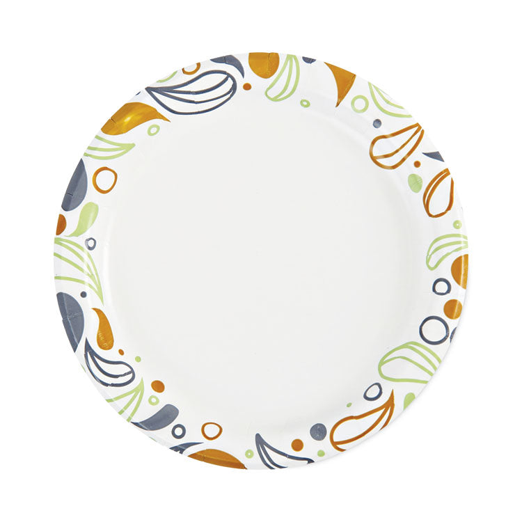 Deerfield Printed Paper Plates, 6" Dia, Coated/Soak Proof, Multicolor, 250/Pack, 4 Packs/Carton