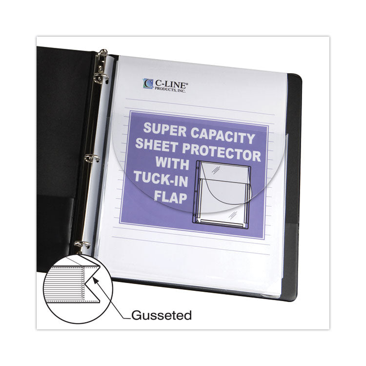 Super Capacity Sheet Protectors with Tuck-In Flap, 200 , Letter Size, 10/Pack