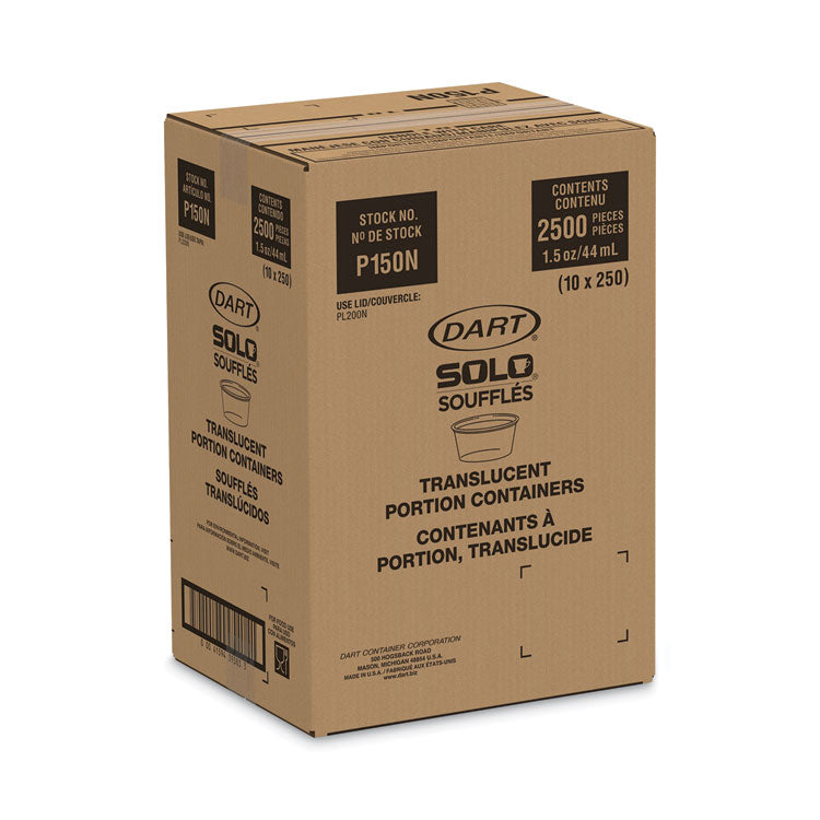 Polystyrene Portion Cups, 1.5 oz, Translucent, 2,500/Carton