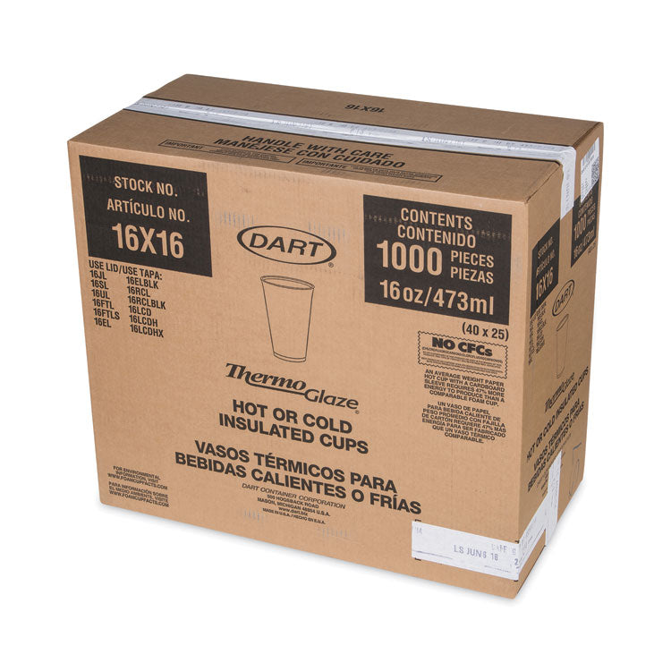 Cafe G Foam Hot/Cold Cups, 16 oz, Brown/Green/White, 1,000/Carton