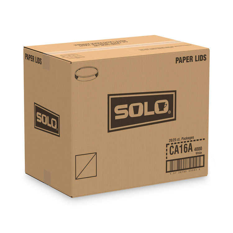 Spiral-Wound Paper Hot Cup Lids, Fits 16 oz Cups, White, 25/Sleeve, 20 Sleeves/Carton