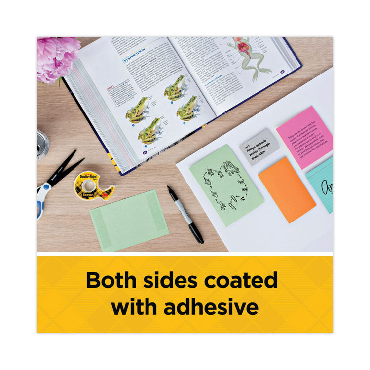 Double-Sided Tape with Dispenser, 1" Core, 0.5" x 75 ft, Clear, 6/Pack