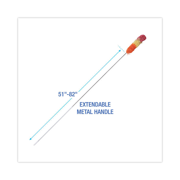 Polywool Dusters, Metal Handle Extends 51" to 82" Handle, Assorted Colors