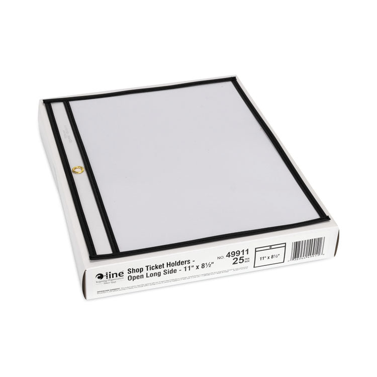 Shop Ticket Holders, Stitched, Sides Clear, 50 Sheets, 11 x 8.5, 25/Box