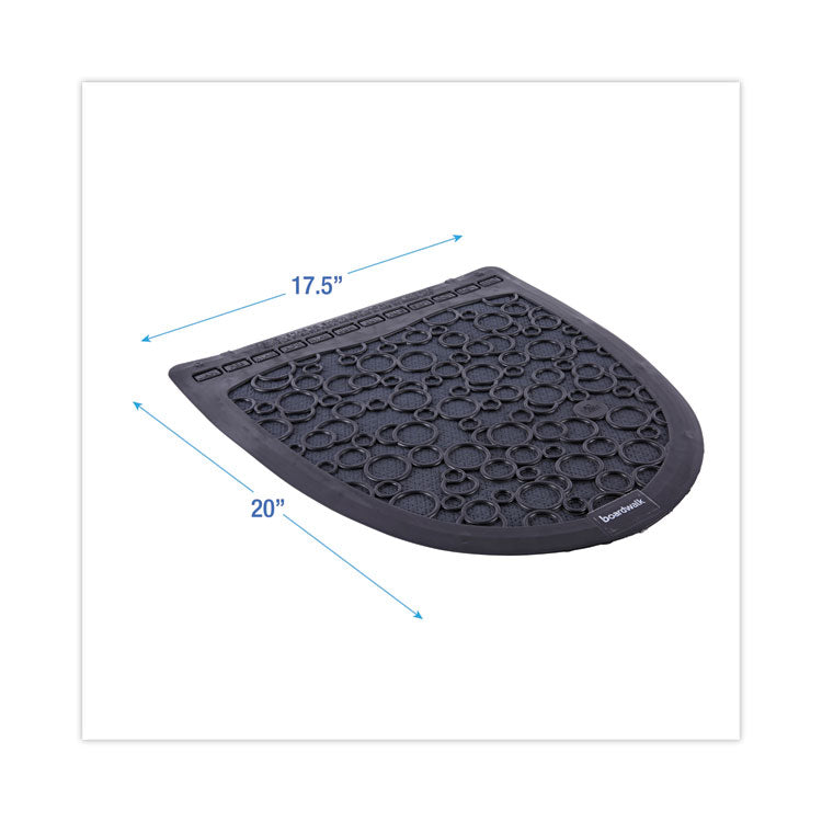 Urinal Mat 2.0, Rubber, 17.5 x 20, Black/Black, 6/Carton